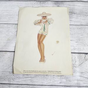 Vtg 1940s George Petty Ziegfeld Follies Pinup Girl Art Print 8.5x11 Limehouse